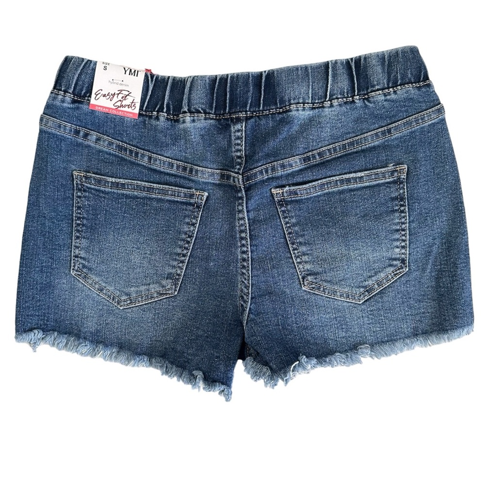 NWT YMI Easy Fit Hybrid Denim Pull On Dream Collection Distressed Shorts Small - Picture 2 of 6